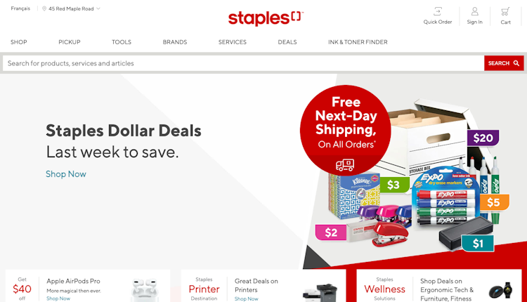 Staples Canada screenshot